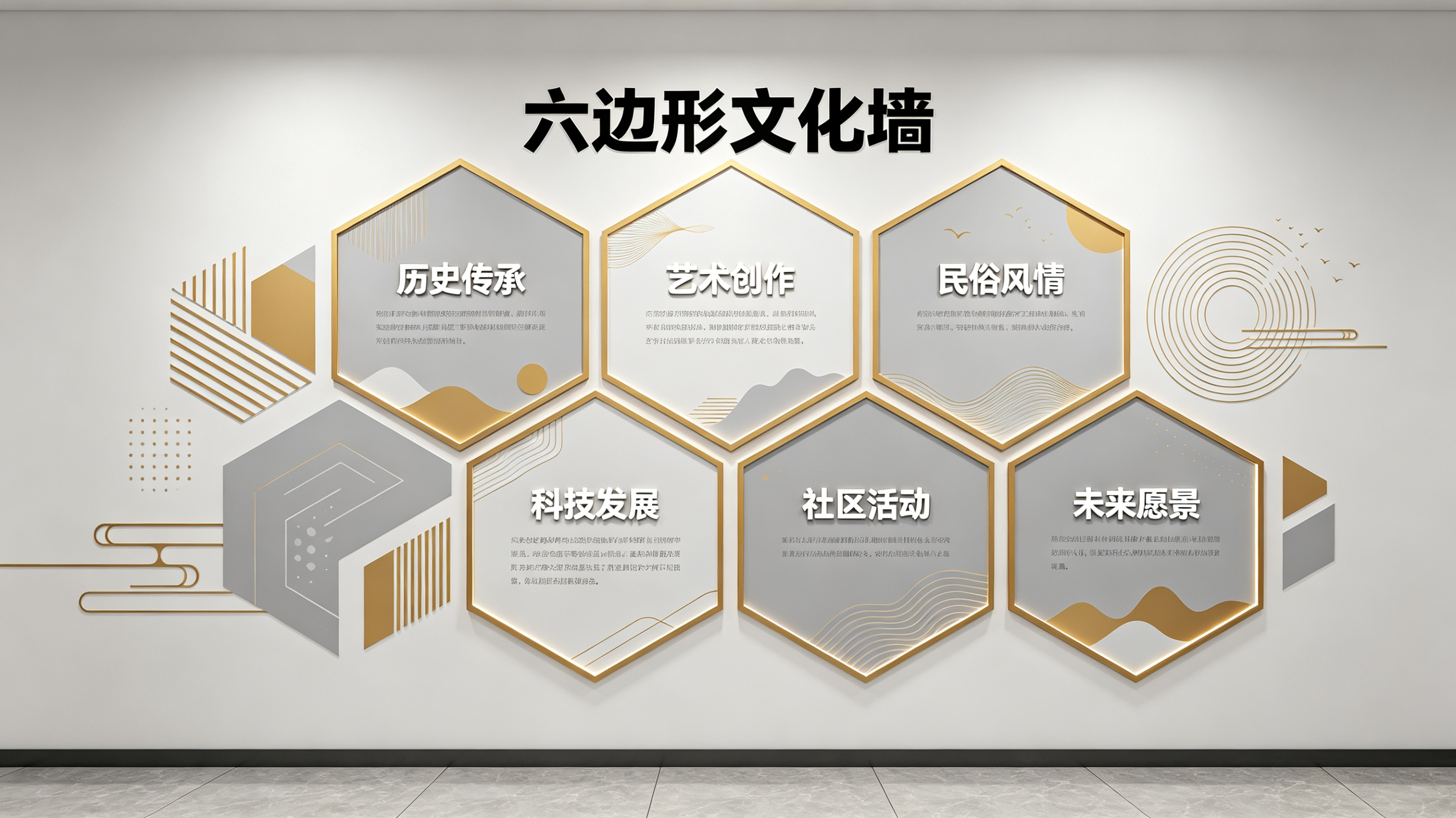 上蔡企业文化墙 | 六边形信息美学